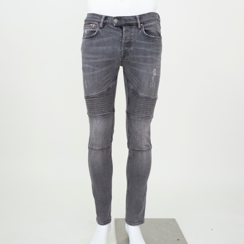 All Saints Grey Fitted Denim Jeans 30W x 32L